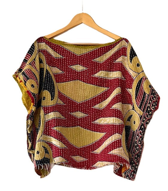 Kantha Bae OG Crop Top Offers Limitless Options. Fully Reversible 4 Ways.(Green)