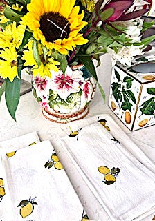 Life Dealing You Lemons? Lucky you! Full Apron Tea Towels Set. Tablecloth And Napkins.