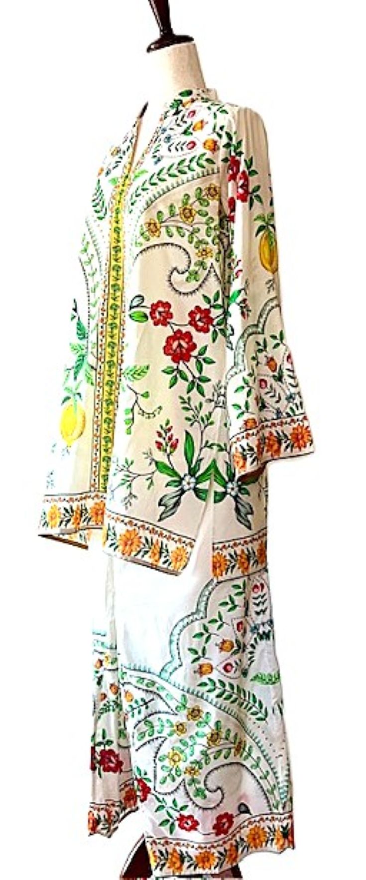 Standout Tunic Pants Set With Engineered Border Detailing. (Floral)