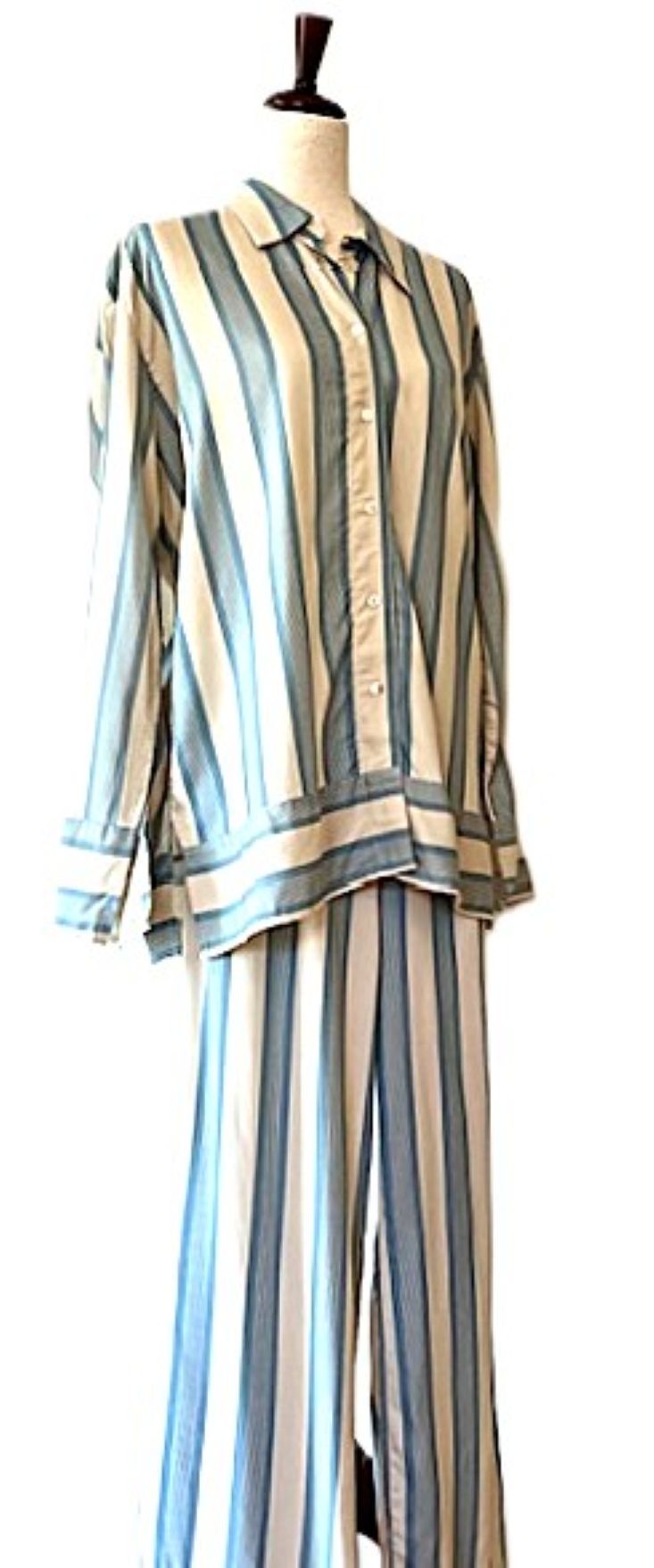 Sophisticated Contemporary Pantsuit. Dreamy Baby Blue Color.