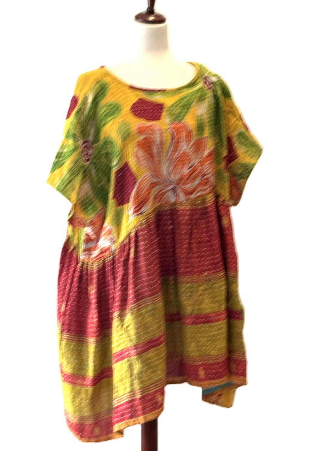 Kantha Bae Daydreamer Mini Dress. Comfortable, Soft, and Very Chic (Yellow)