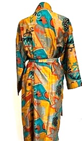 Luxury Silk Kimono Duster: Dramatic Print