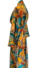 Luxury Silk Kimono Duster: Dramatic Print