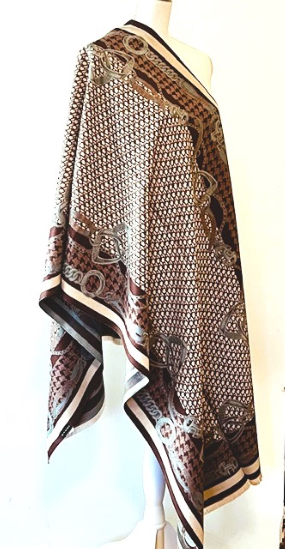 Taupe and Beige Mane Reversible Wrap – Artisan Shawl
