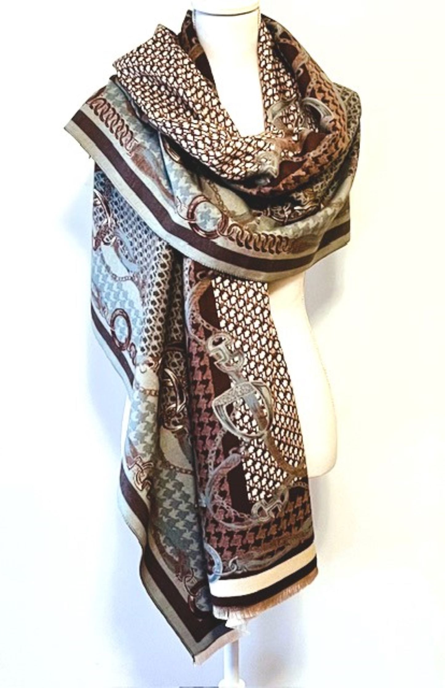 Taupe and Beige Mane Reversible Wrap – Artisan Shawl