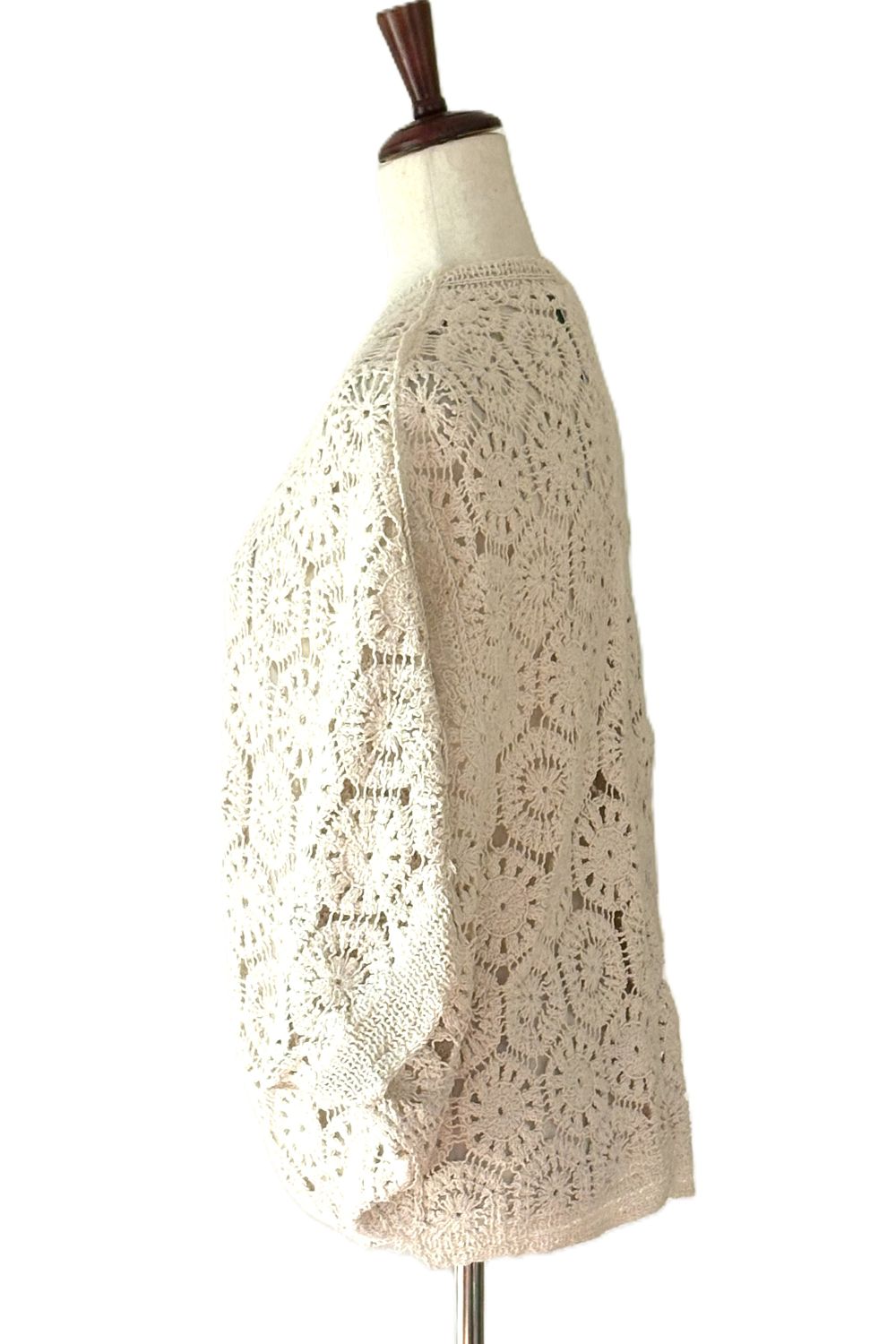 Tops: Crochet Cotton Cardigan Is Elegant and On Trend.