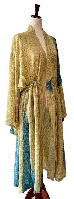 Kantha Bae Silk Dreamweaver Kimono Is A Statement Piece. (New Light Yellow)