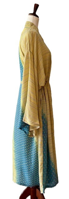 Kantha Bae Silk Dreamweaver Kimono Is A Statement Piece. (New Light Yellow)