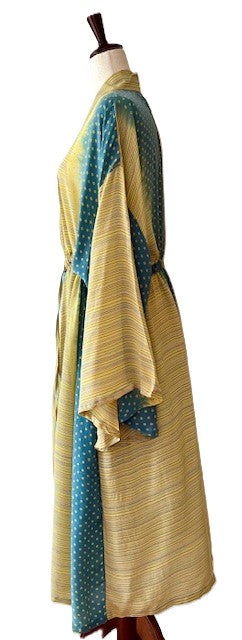 Kantha Bae Silk Dreamweaver Kimono Is A Statement Piece. (New Light Yellow)