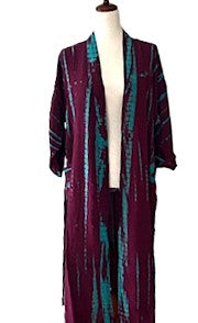 Signature Collection, Silk Kimono Duster: Two-Tone Tie Dye