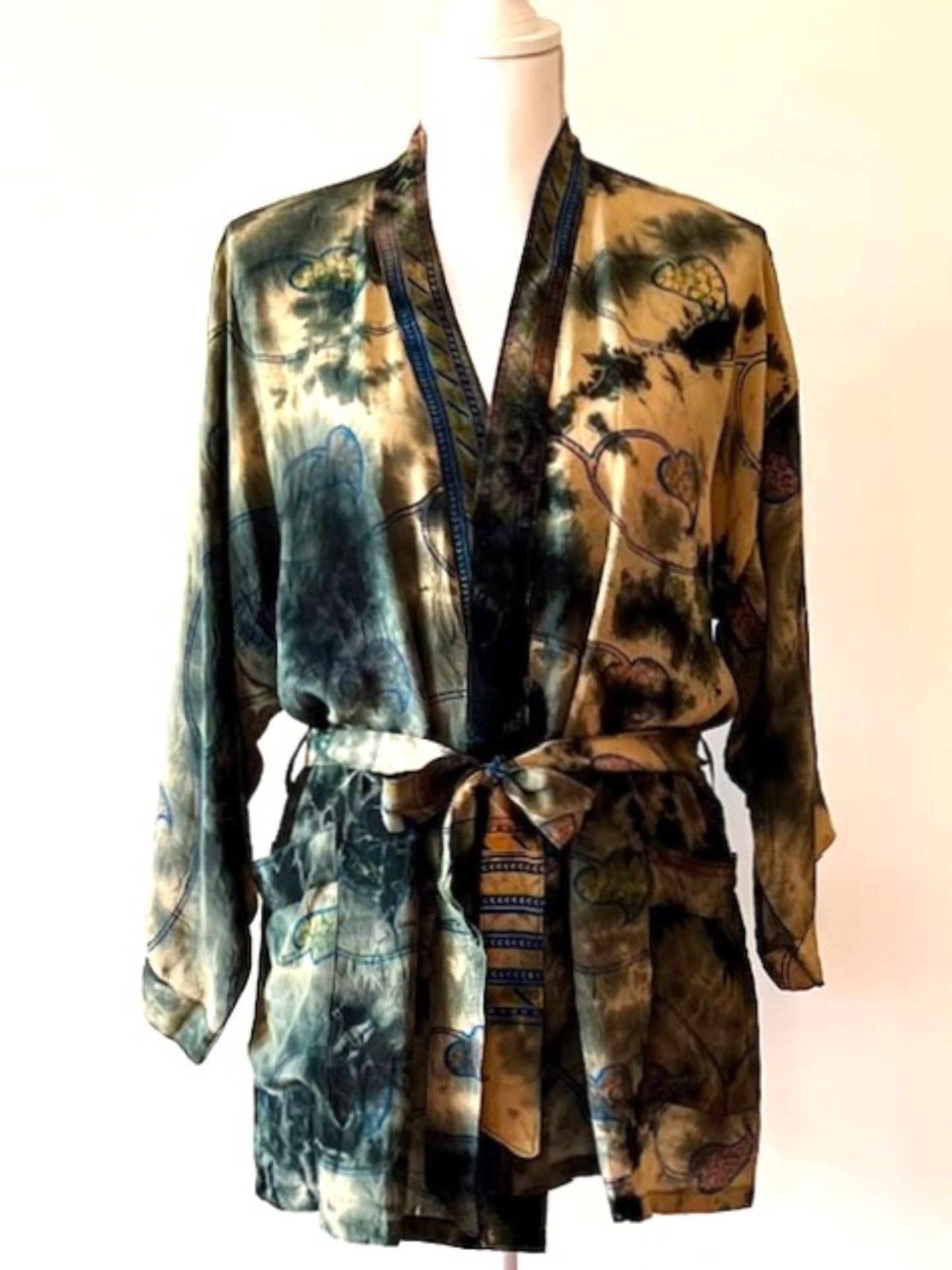 The Accessory In Demand, A Short Silk Kimono Jacket. A Beauty In Bronze