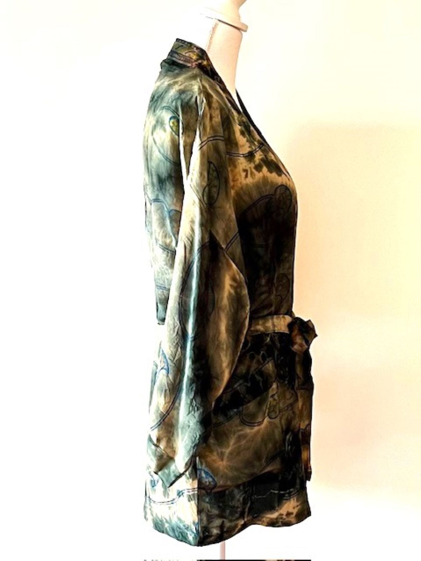 The Accessory In Demand, A Short Silk Kimono Jacket. A Beauty In Bronze