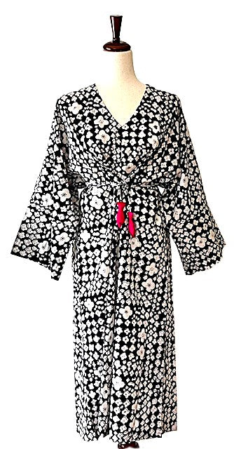 Easy, Breezy Kaftan Dress, Unique (Black White)