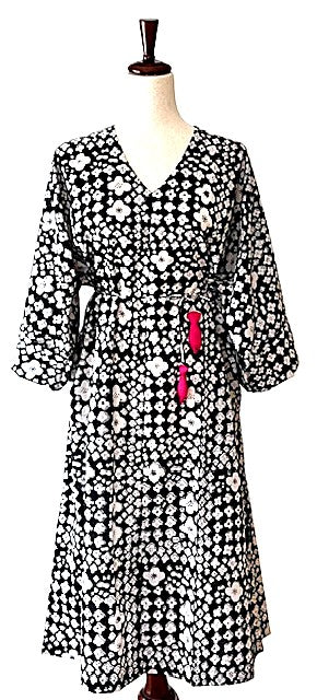Easy, Breezy Kaftan Dress, Unique (Black White)