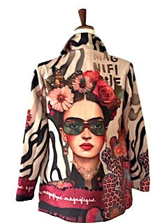 Blazer-Contemporary Italian Pop Art "Frida" Print. Best Seller