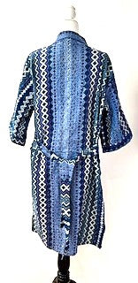 Sophisticated Handmade Kantha Jacket Is Timeless (Mixed Blue Stripes)