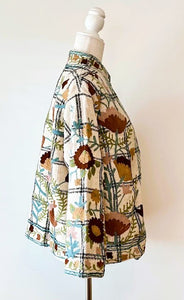 Short Box Cut Suzani Hand Embroidered Jacket Encompasses All Seasons