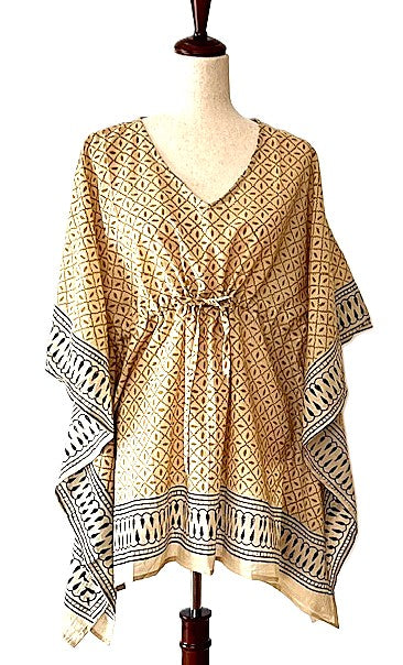 Classic Short Handmade Caftan. Lounging, Beach or Pool Perfect. (bronze)