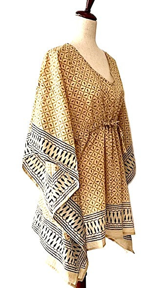 Classic Short Handmade Caftan. Lounging, Beach or Pool Perfect. (bronze)