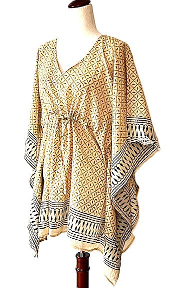 Classic Short Handmade Caftan. Lounging, Beach or Pool Perfect. (bronze)