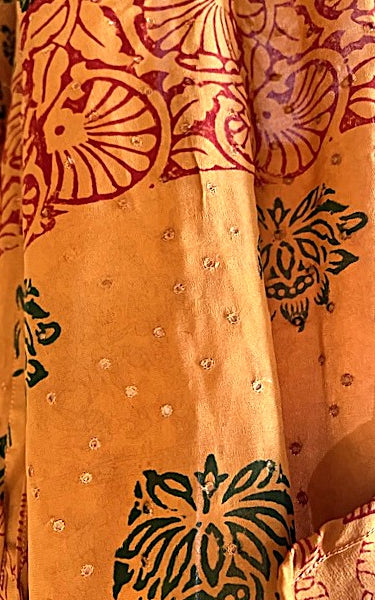 Kantha Bae Silk Dreamweaver Kimono Is A Statement Piece. (Orange)