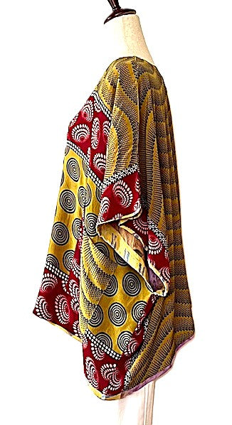 Kantha Bae Duality Shortie Muu. Fully Reversible. Your "Go-To" Top (Red Gold)