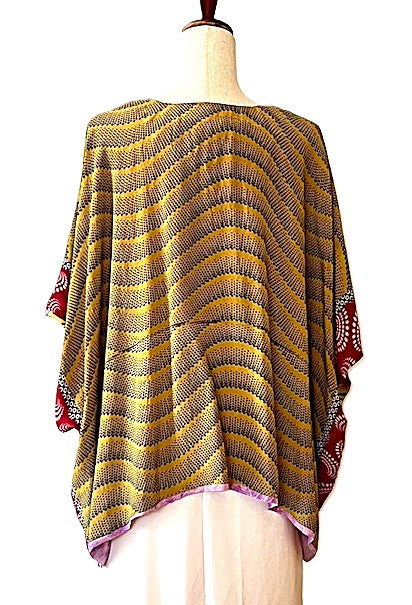 Kantha Bae Duality Shortie Muu. Fully Reversible. Your "Go-To" Top (Red Gold)