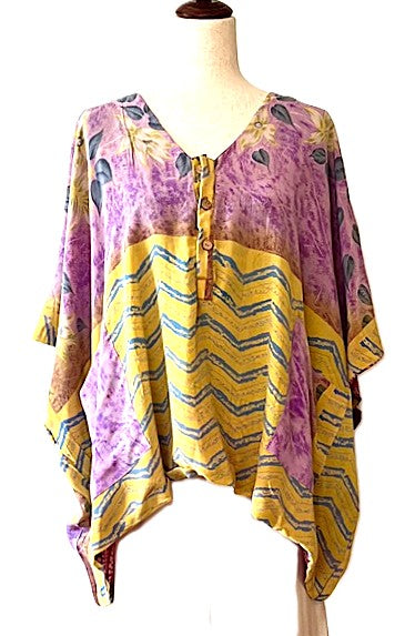 Kantha Bae Duality Shortie Muu. Fully Reversible. Your "Go-To" Top (Red Gold)