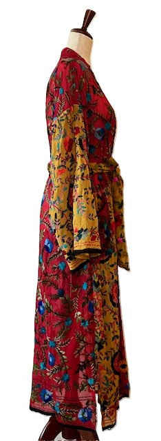 Beautiful Embroidered Kimono Handmade Is Resort Ready.