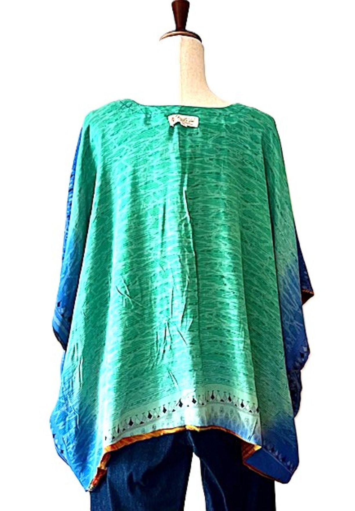 Kantha Bae Duality Shortie Muu, Fully Reversible, Your "Go-To" Top (Red Blue)
