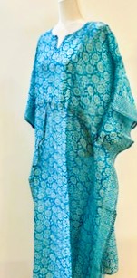 Beautiful Floral Handmade Silk Caftan. Beach or Pool Perfect.