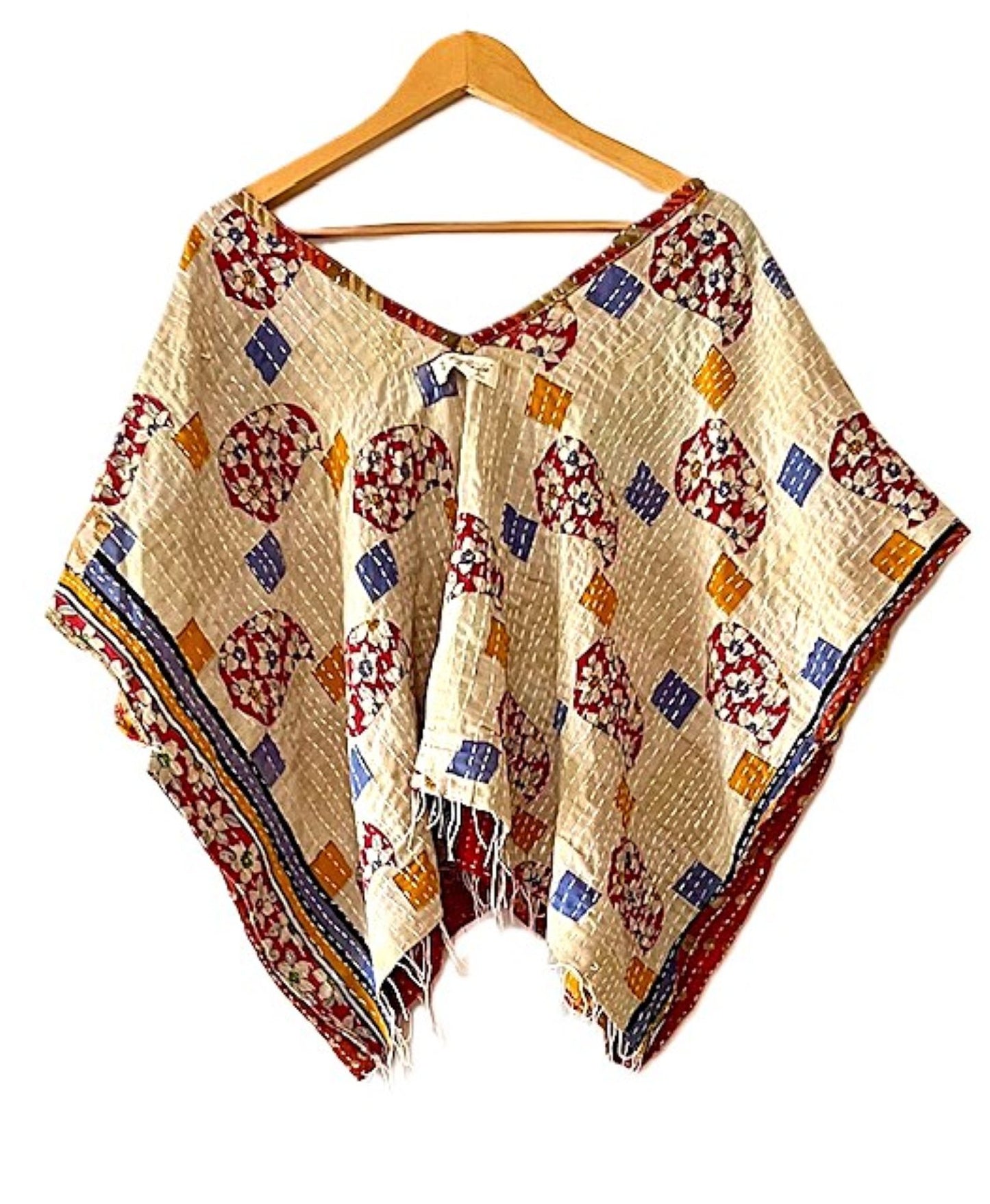 Kantha Bae OG V Crop Top. Fully Reversible 4 Ways. (Red Yellow)