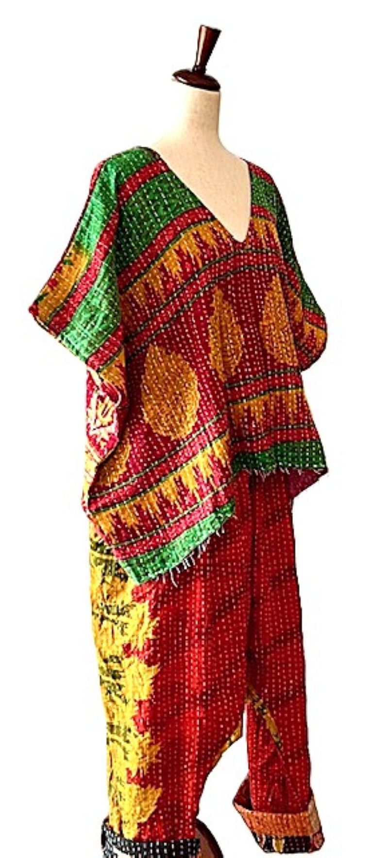 Kantha Bae OG V Crop Top. Fully Reversible 4 Ways (Multi color)