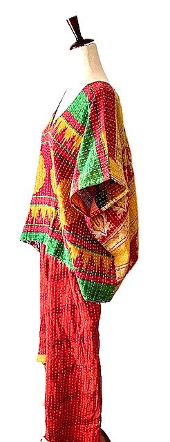 Kantha Bae OG V Crop Top. Fully Reversible 4 Ways (Multi color)