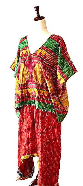 Kantha Bae OG V Crop Top. Fully Reversible 4 Ways (Multi color)