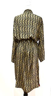 Top of the Line Silk Kimono Duster, Rich Mixed Print (Black and Red)