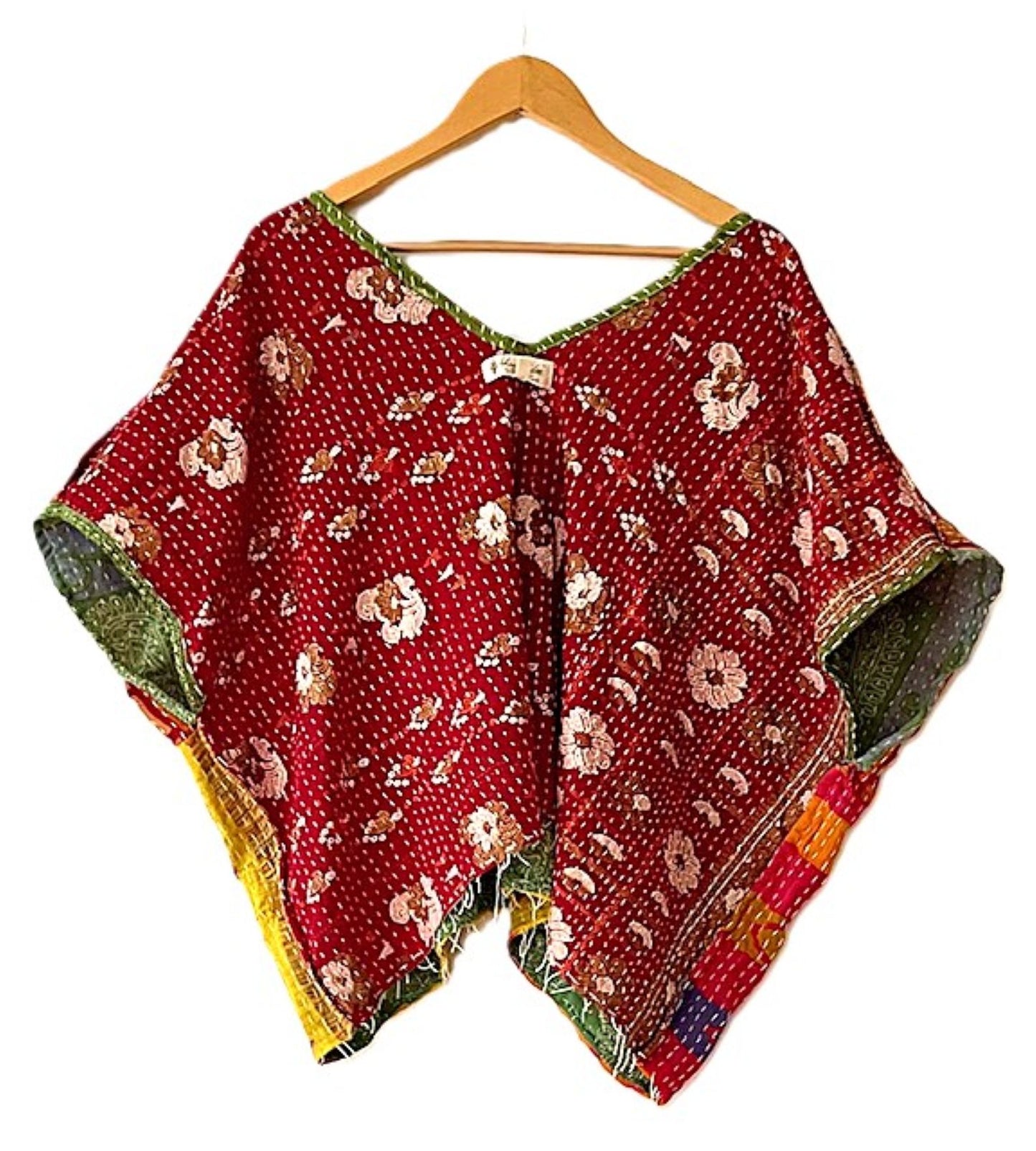 Kantha Bae OG V Crop Top. Fully Reversible 4 Ways (Green)