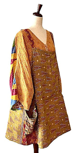 Kantha Bae Cotton Seeker Short Dress Could Be A Favorite (Mustard)