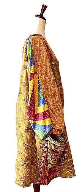 Kantha Bae Cotton Seeker Short Dress Could Be A Favorite (Mustard)