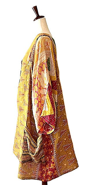 Kantha Bae Cotton Seeker Short Dress Could Be A Favorite (Mustard)