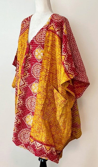 Kantha Bae Midi Muu Tunic (Cardinal)