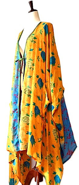 Kantha Bae New Orchid Silk Kimono With Tie . Chic. (Sunshine)