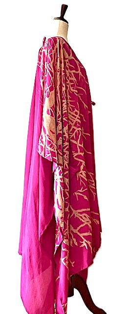 Kantha Bae New Orchid Silk Kimono With Tie . Chic. (Fuschia)