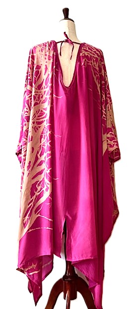Kantha Bae New Orchid Silk Kimono With Tie . Chic. (Fuschia)