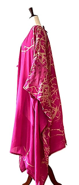 Kantha Bae New Orchid Silk Kimono With Tie . Chic. (Fuschia)