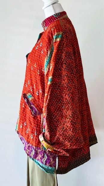 Kantha Bae Dylan's Button Down Shirt Is Versatile - Red