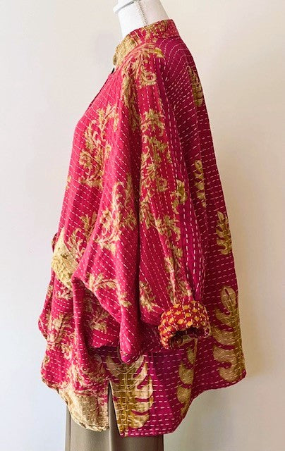 Kantha Bae Dylan's Button Down Shirt Is Versatile - Pink