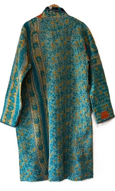 Specialty Collection: Designer Patchwork Hand Embroidered. Classic and Tailored. (Blue)