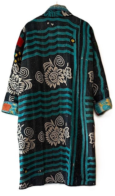 Specialty Collection: Designer Patchwork Hand Embroidered. Classic and Tailored. (Blue)