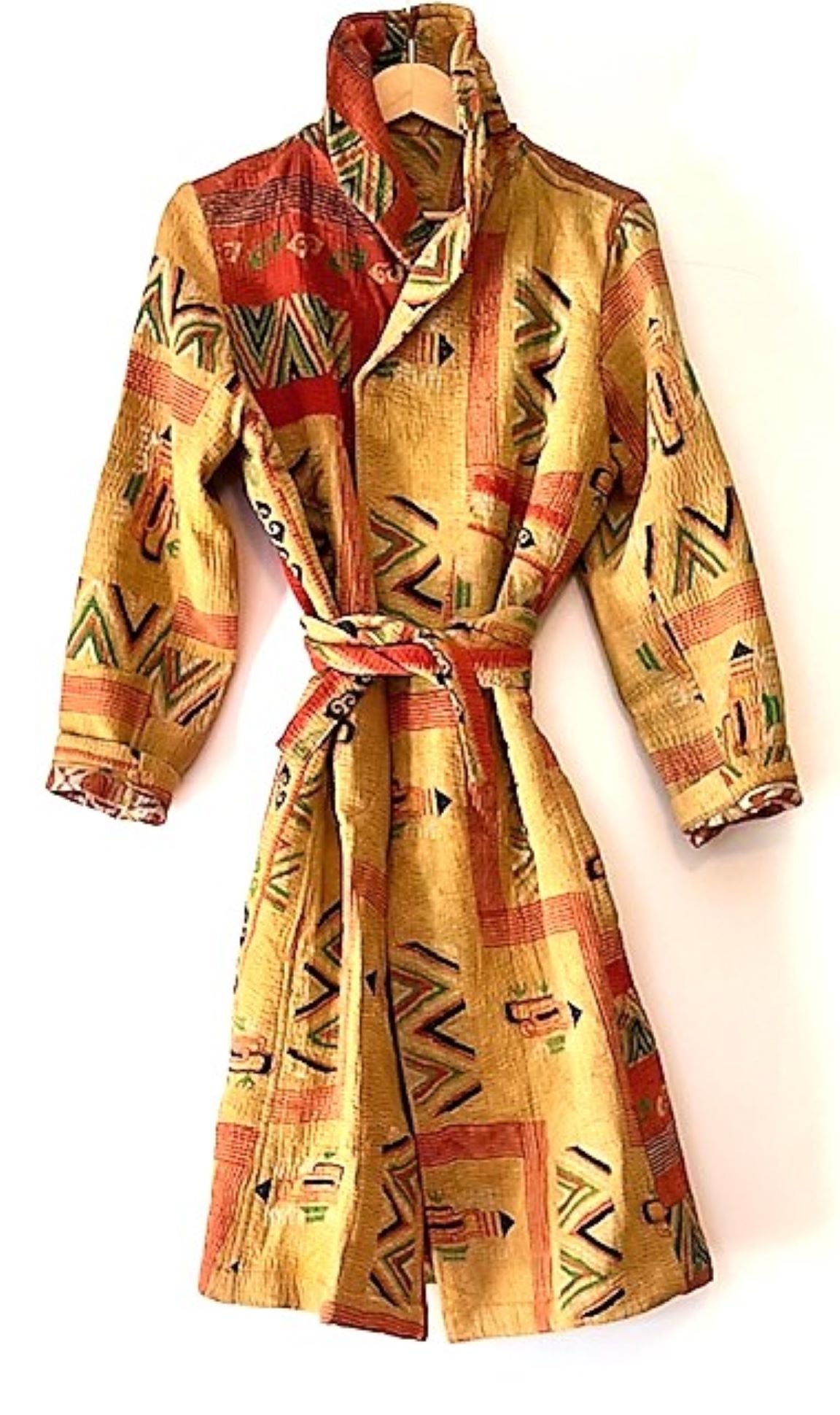 Specialty Collection: Hand Crafted Artisan Jacket In Vintage Cotton. Fully Reversible